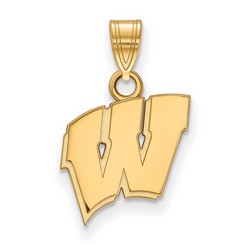 University of Wisconsin Badgers Gold Plated Silver Small Pendant 1.32 gr