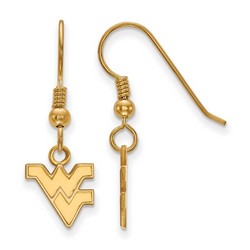 West Virginia University Mountaineers Gold Plated Silver XS Dangle Earrings