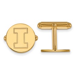 University of Illinois Fighting Illini Gold Plated Silver Cuff Link 7.47 gr