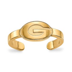 University of Georgia Bulldogs Gold Plated Silver Toe Ring 1.29 gr