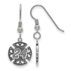 Jeff Gordon #24 Bali Style Maltese Cross Earrings In Sterling Silver