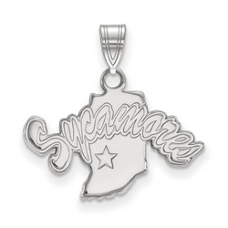 Indiana State University Sycamores Small Pendant in Sterling Silver 1.45 gr