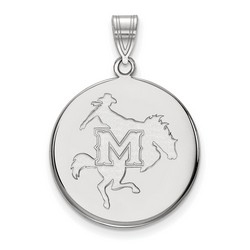 McNeese State University Cowboys Large Disc Pendant in Sterling Silver 4.01 gr