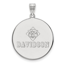 Davidson College Wildcats XL Disc Pendant in Sterling Silver 5.88 gr