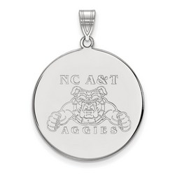 North Carolina A&T State University Aggies XL Sterling Silver Disc Pendant