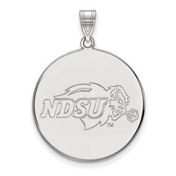 North Dakota State Bison XL Disc Pendant in Sterling Silver 5.88 gr