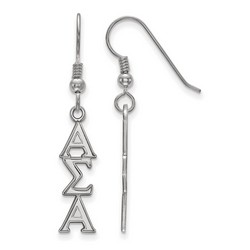 Alpha Sigma Alpha Sorority Dangle Medium Earrings in Sterling Silver 2.12 gr