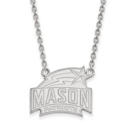 George Mason University Patriots Large Sterling Silver Pendant Necklace 6.71 gr