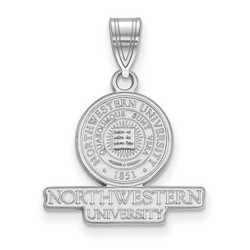 Northwestern University Wildcats Medium Crest Pendant in Sterling Silver 1.78 gr