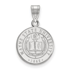 Wayne State University Warriors Medium Crest Pendant in Sterling Silver 2.46 gr
