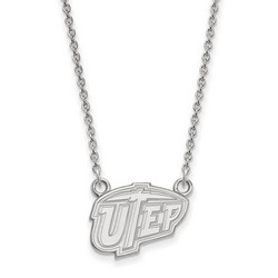 University Texas El Paso UTEP Miners Small Pendant Necklace in Sterling Silver
