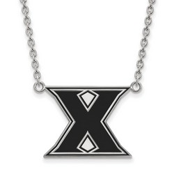 Xavier University Musketeers Large Enameled Sterling Silver Pendant Necklace