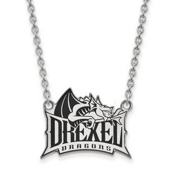 Drexel University Dragons Large Pendant Necklace in Sterling Silver 6.71 gr