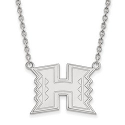 University of Hawaii Rainbow Warriors Large Sterling Silver Pendant Necklace