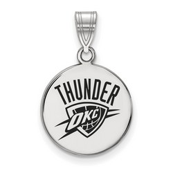 Oklahoma City Thunder Med Disc Pendant in Sterling Silver 2.32 gr