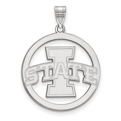 Iowa State University Cyclones L Sterling Silver Circle Pendant 3.87 gr