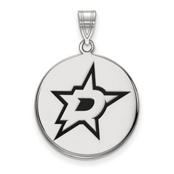 Dallas Stars Large Disc Pendant in Sterling Silver 4.31 gr