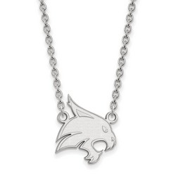 Texas State University Bobcats Large Pendant Necklace in Sterling Silver 4.88 gr