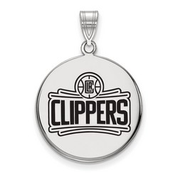 Los Angeles Clippers Large Disc Pendant in Sterling Silver 4.30 gr