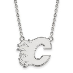 Calgary Flames Large Pendant Necklace in Sterling Silver 6.50 gr