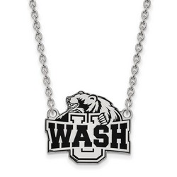 Washington University Saint Louis Bears Large Sterling Silver Pendant Necklace
