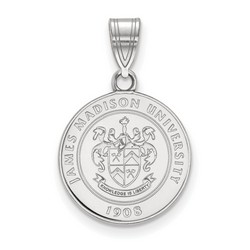 James Madison University Dukes Medium Crest Pendant in Sterling Silver 2.33 gr