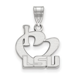 Louisiana State University LSU Tigers I Love Logo Sterling Silver Pendant 1.59gr