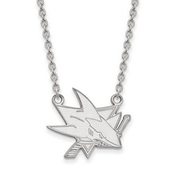 San Jose Sharks Large Pendant Necklace in Sterling Silver 5.65 gr