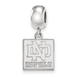 University of North Dakota Fighting Hawks Small Sterling Silver Dangle Bead