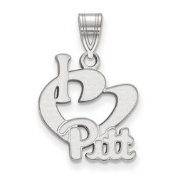 I Love University of Pittsburgh Pitt Panthers Large Sterling Silver Logo Pendant