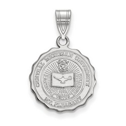 Central Michigan University Chippewas Medium Sterling Silver Crest Pendant
