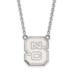 NC State University Wolfpack Large Pendant Necklace in Sterling Silver 6.58 gr