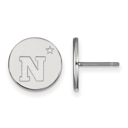 US Naval Academy Navy Midshipmen Small Disc Earrings in Sterling Silver 2.21 gr