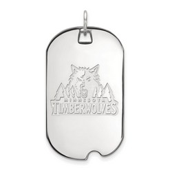 Minnesota Timberwolves Large Dog Tag in Sterling Silver 7.43 gr