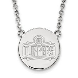 Los Angeles Clippers Large Disc Pendant in Sterling Silver