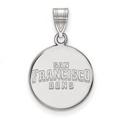 University of San Francisco Dons Medium Disc Pendant in Sterling Silver 2.34 gr