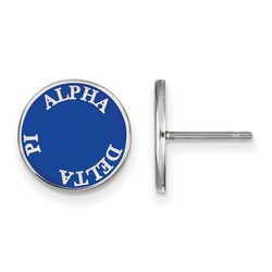 Alpha Delta Pi Sorority Enameled Post Earrings in Sterling Silver 1.56 gr