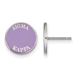 Sigma Kappa Sorority Enameled Post Earrings in Sterling Silver 1.56 gr
