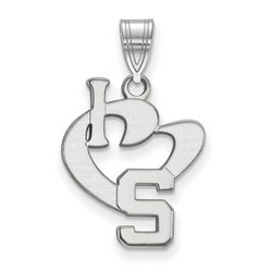 Michigan State University Spartans I Love Logo Sterling Silver Pendant 1.40 gr