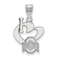 I Love Ohio State University Buckeyes Large Sterling Silver Logo Pendant 1.53 gr