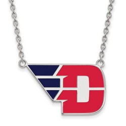 University of Dayton Flyers Large Pendant Necklace in Sterling Silver 7.41 gr