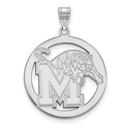 University of Memphis Tigers L Sterling Silver Circle Pendant 4.66 gr