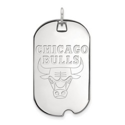 Chicago Bulls Large Dog Tag in Sterling Silver 7.66 gr