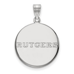 Rutgers University Scarlet Knights Large Disc Pendant in Sterling Silver 4.29 gr