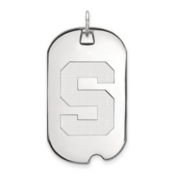 Michigan State University Spartans Large Dog Tag in Sterling Silver 7.31 gr