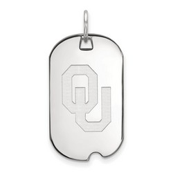 University of Oklahoma Sooners Small Dog Tag in Sterling Silver 4.53 gr