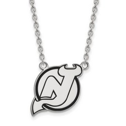 New Jersey Devils Large Pendant Necklace in Sterling Silver 6.18 gr