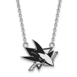 San Jose Sharks Large Pendant Necklace in Sterling Silver 5.51 gr