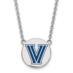 Villanova University Wildcats Large Disc Pendant Necklace in Sterling Silver