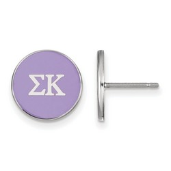 Sigma Kappa Sorority Enameled Post Earrings in Sterling Silver 1.46 gr